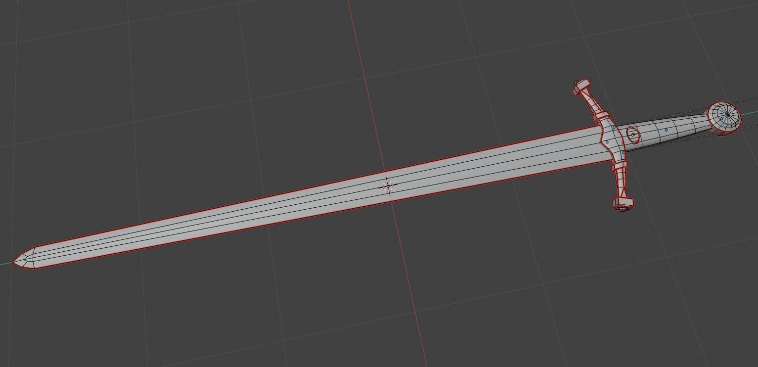 Lowpoly Sword Low-poly 3D model_3