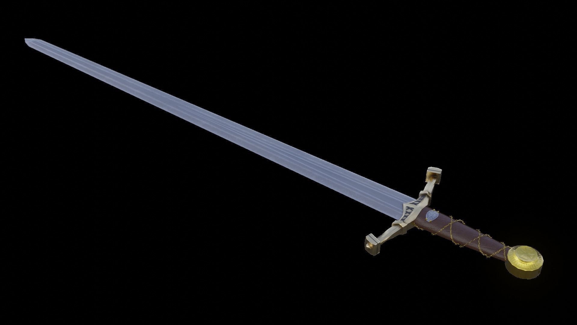 Lowpoly Sword Low-poly 3D model_1
