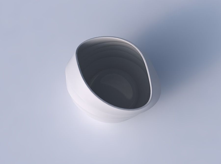 Bowl compressed and twisted with horizontal sections 3D print model_2