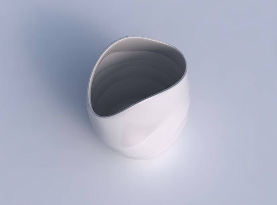 Bowl compressed and twisted with horizontal sections 3D print model_1