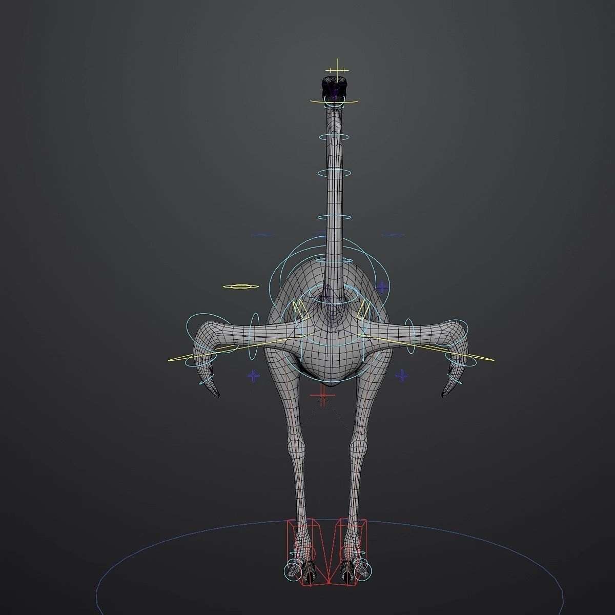3D model of Ostrich including animation RIG 3D model_5