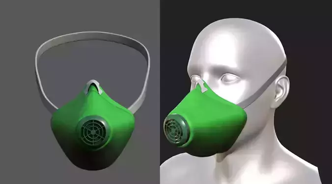 Gas mask helmet 3d safety isolated fantasy futuristic 