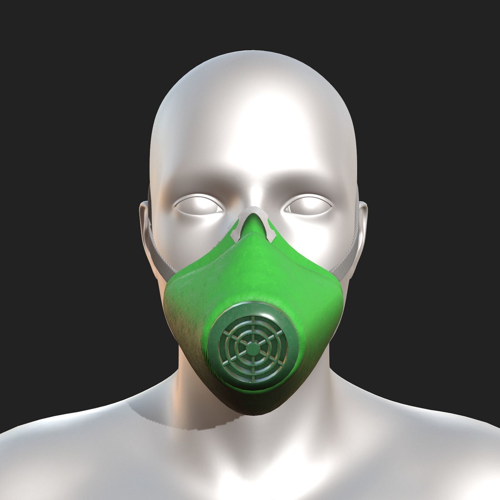 Gas mask helmet 3d safety isolated fantasy futuristic  Low-poly 3D model_2