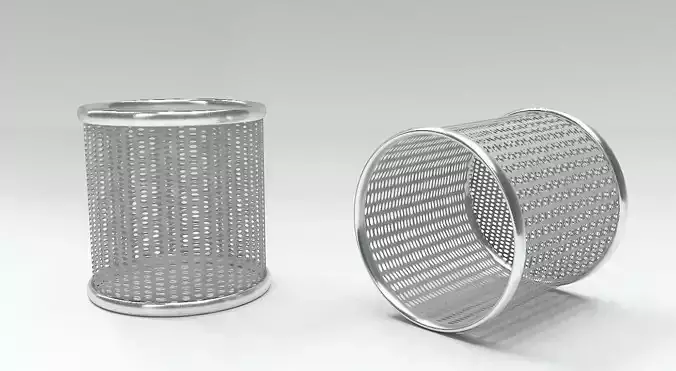 basket 3D two metal mesh baskets
