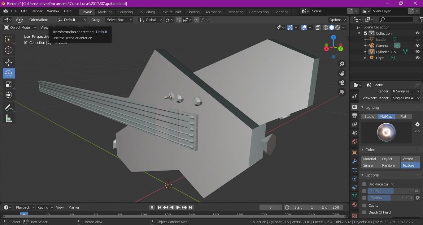 Guitar Bass and Amps Low-poly 3D model_2