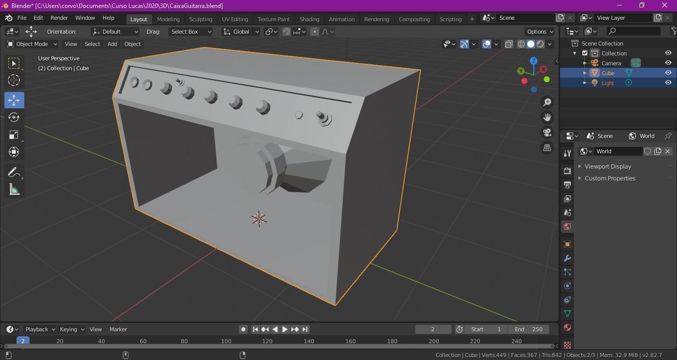 Guitar Bass and Amps Low-poly 3D model_3