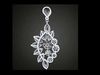 Necklace 3D print model gold leaf pendant with diamonds 3D print model_1