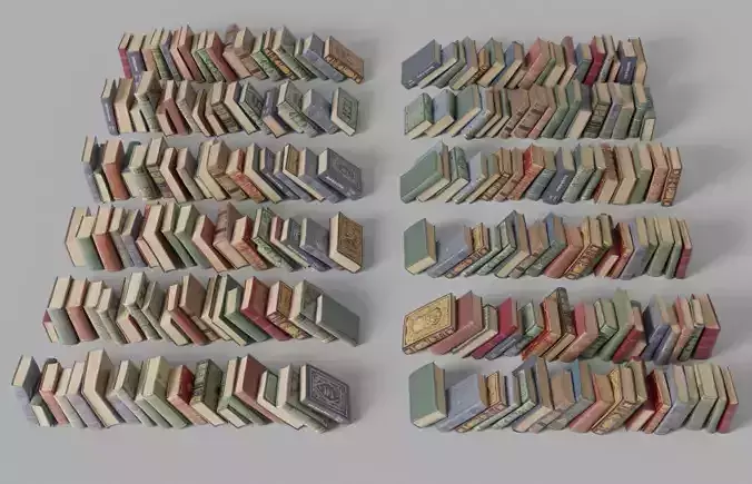 Books old Low-poly 3D model