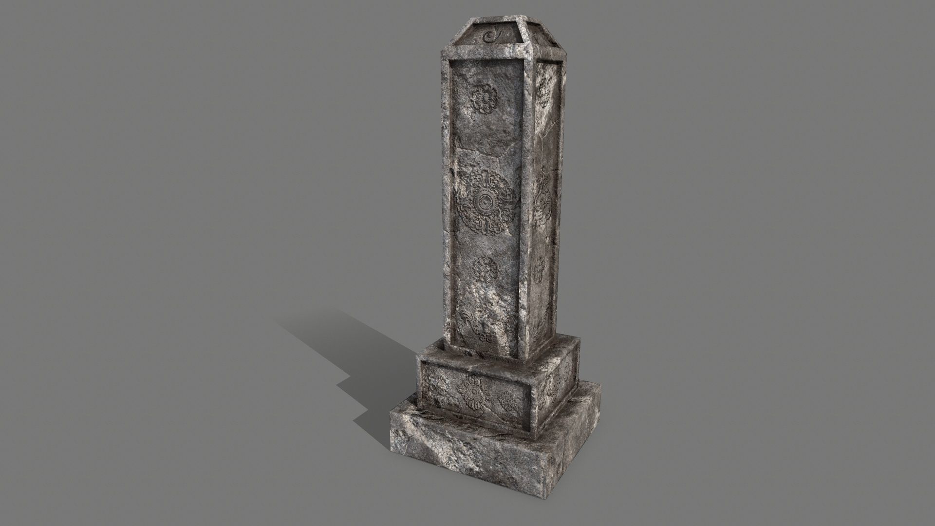 Tombstone set Low-poly 3D model_11