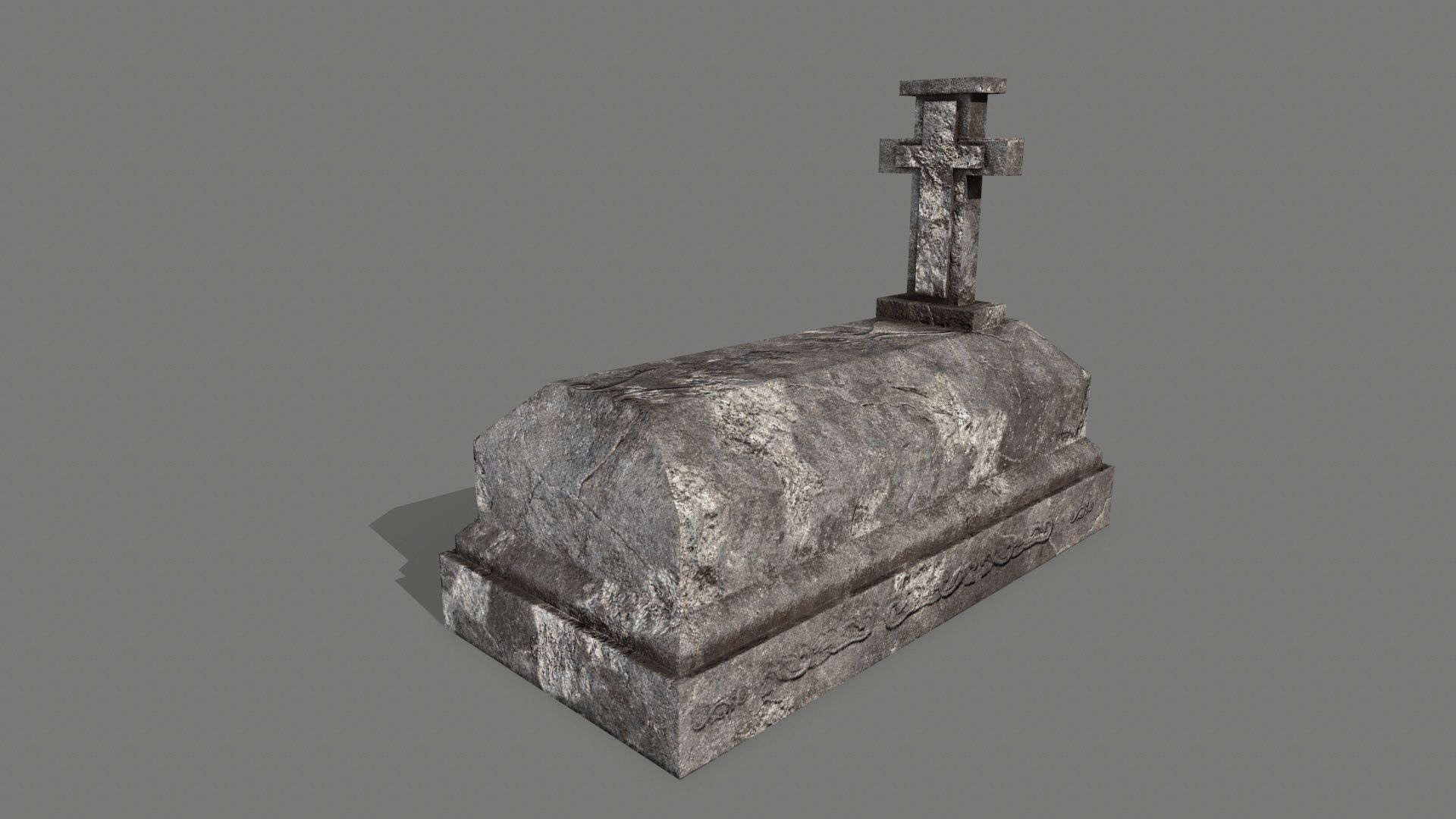 Tombstone set Low-poly 3D model_3