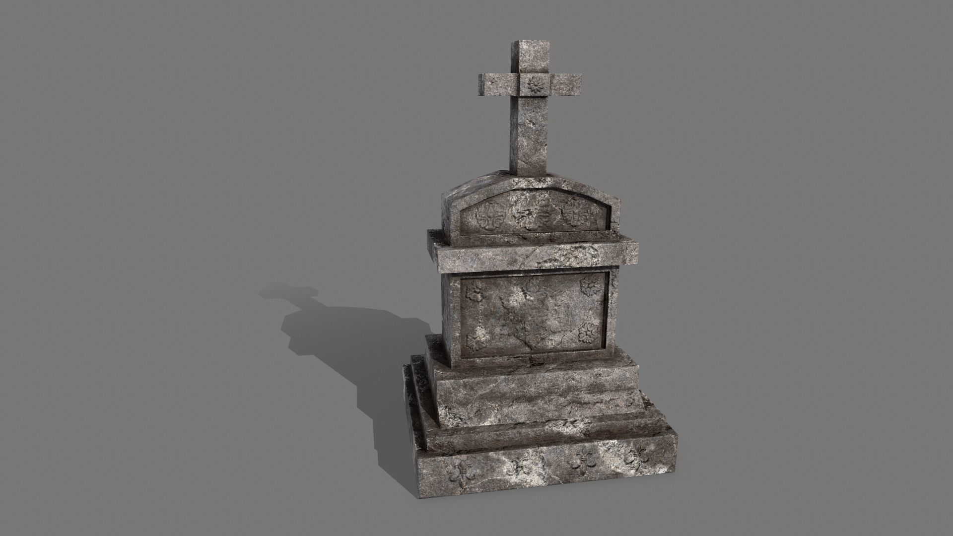 Tombstone set Low-poly 3D model_19