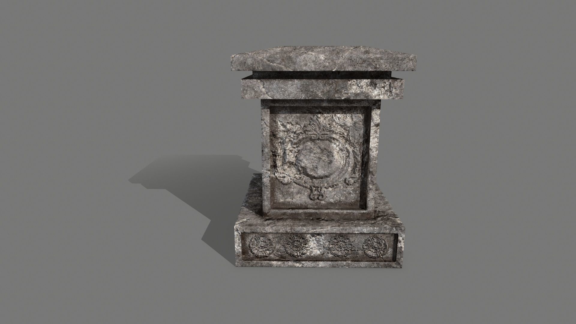 Tombstone set Low-poly 3D model_4