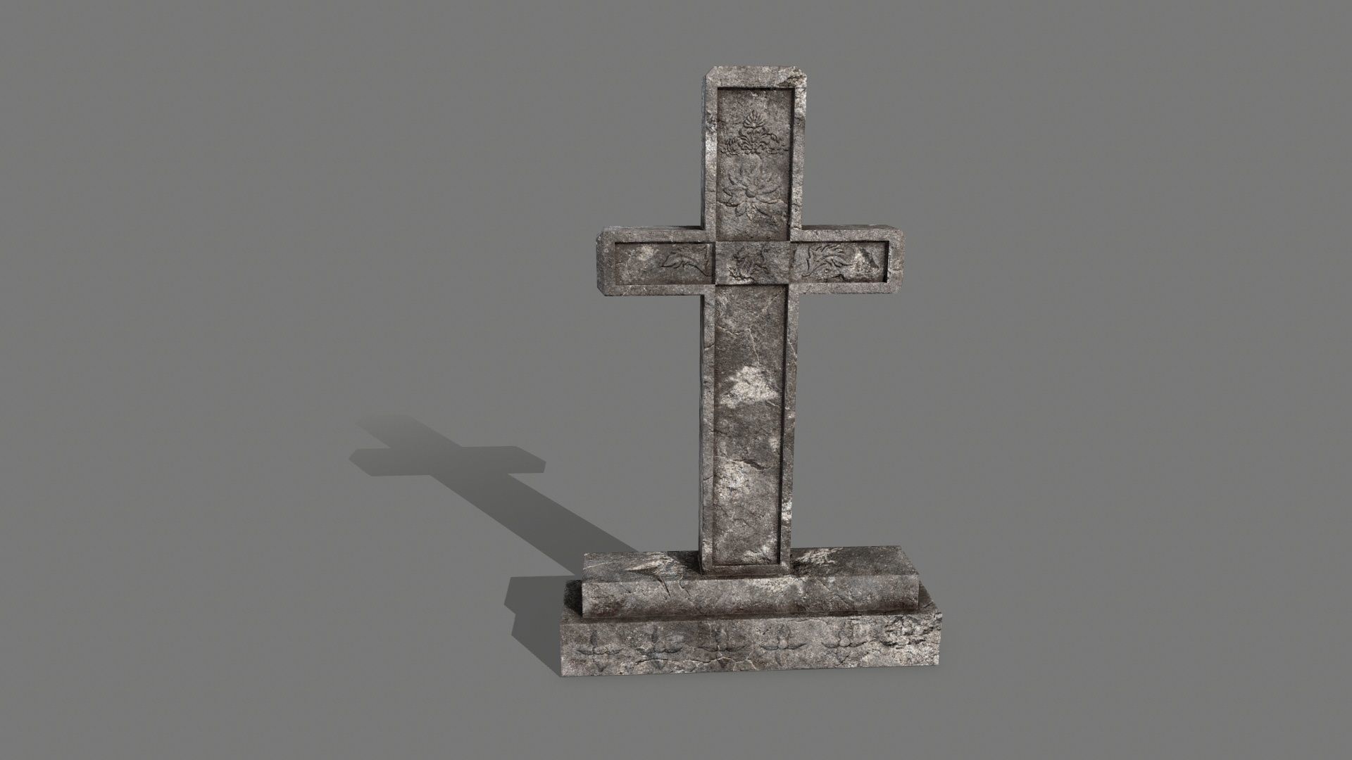Tombstone set Low-poly 3D model_16