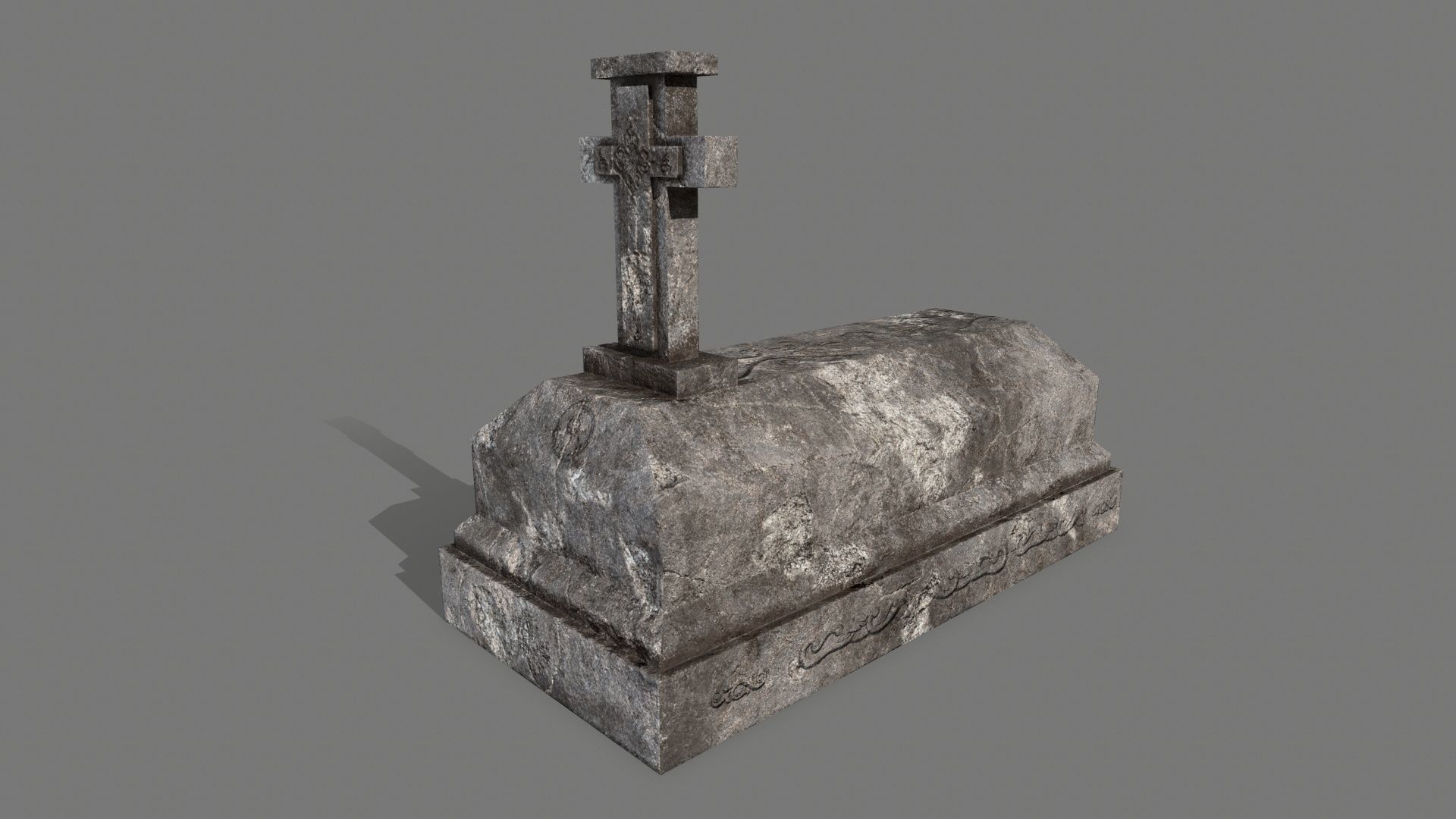 Tombstone set Low-poly 3D model_2