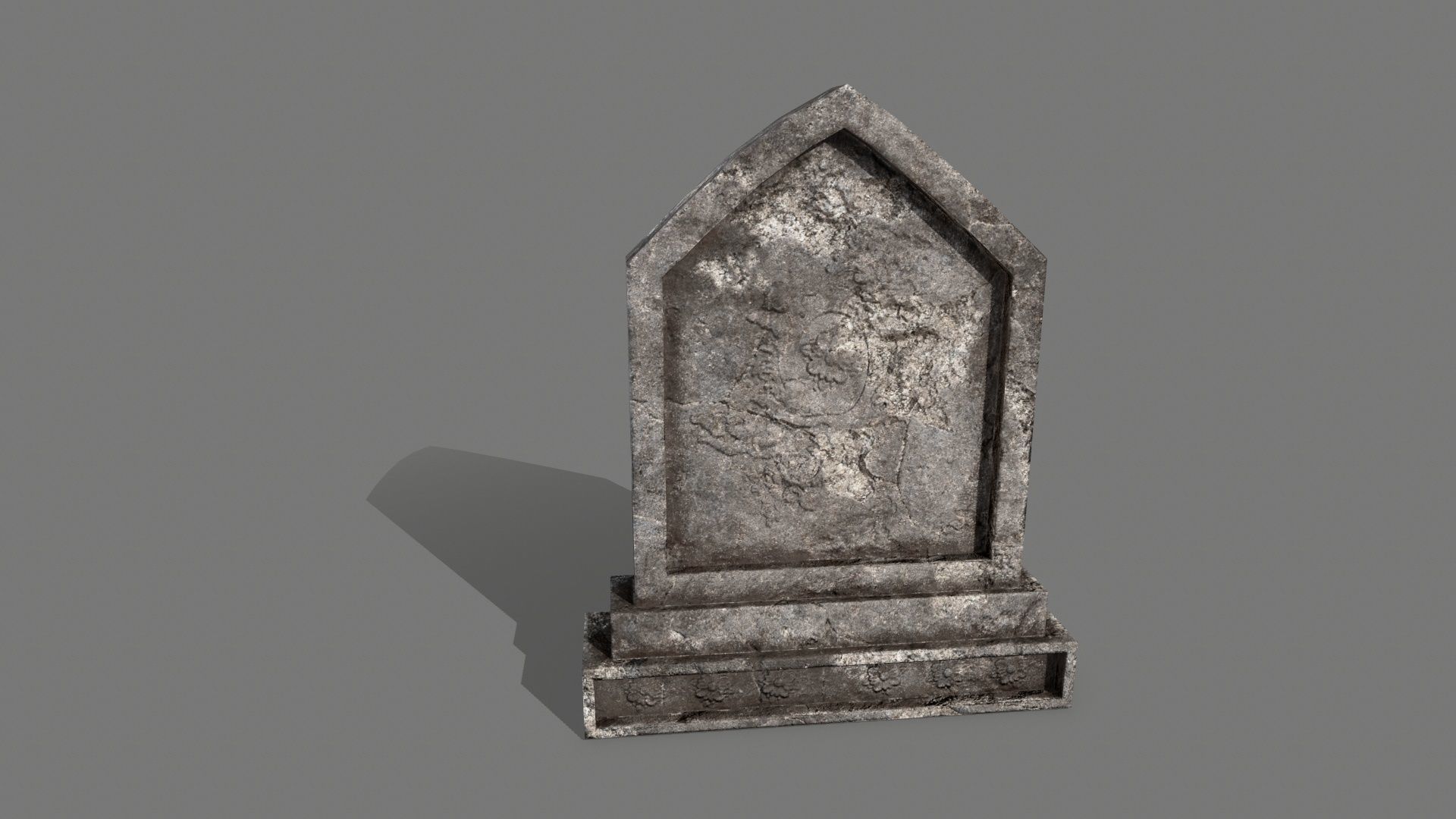 Tombstone set Low-poly 3D model_9