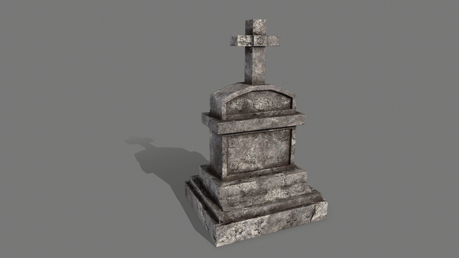 Tombstone set Low-poly 3D model_18