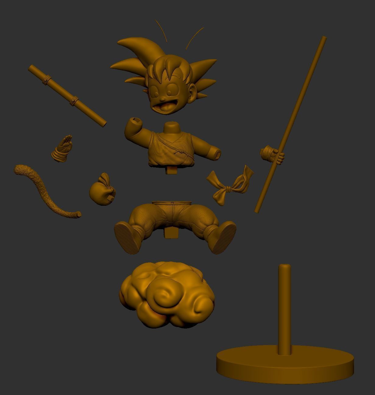 Goku child  3D print model_5