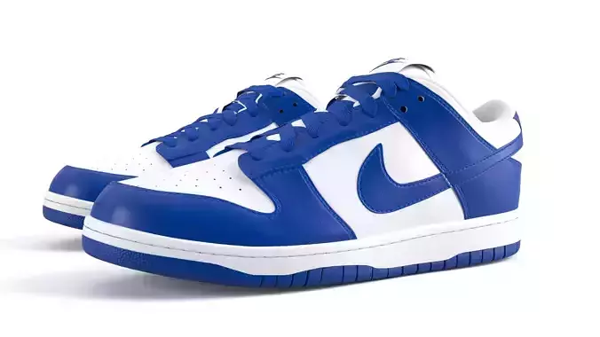 Nike Dunk Low varsity royal PBR Low-poly 3D model