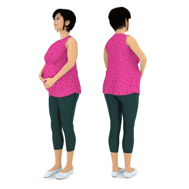 Pregnant Woman 3D model_1