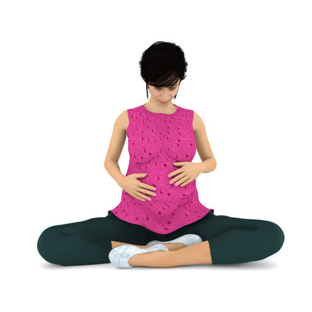 Pregnant Woman 3D model_2