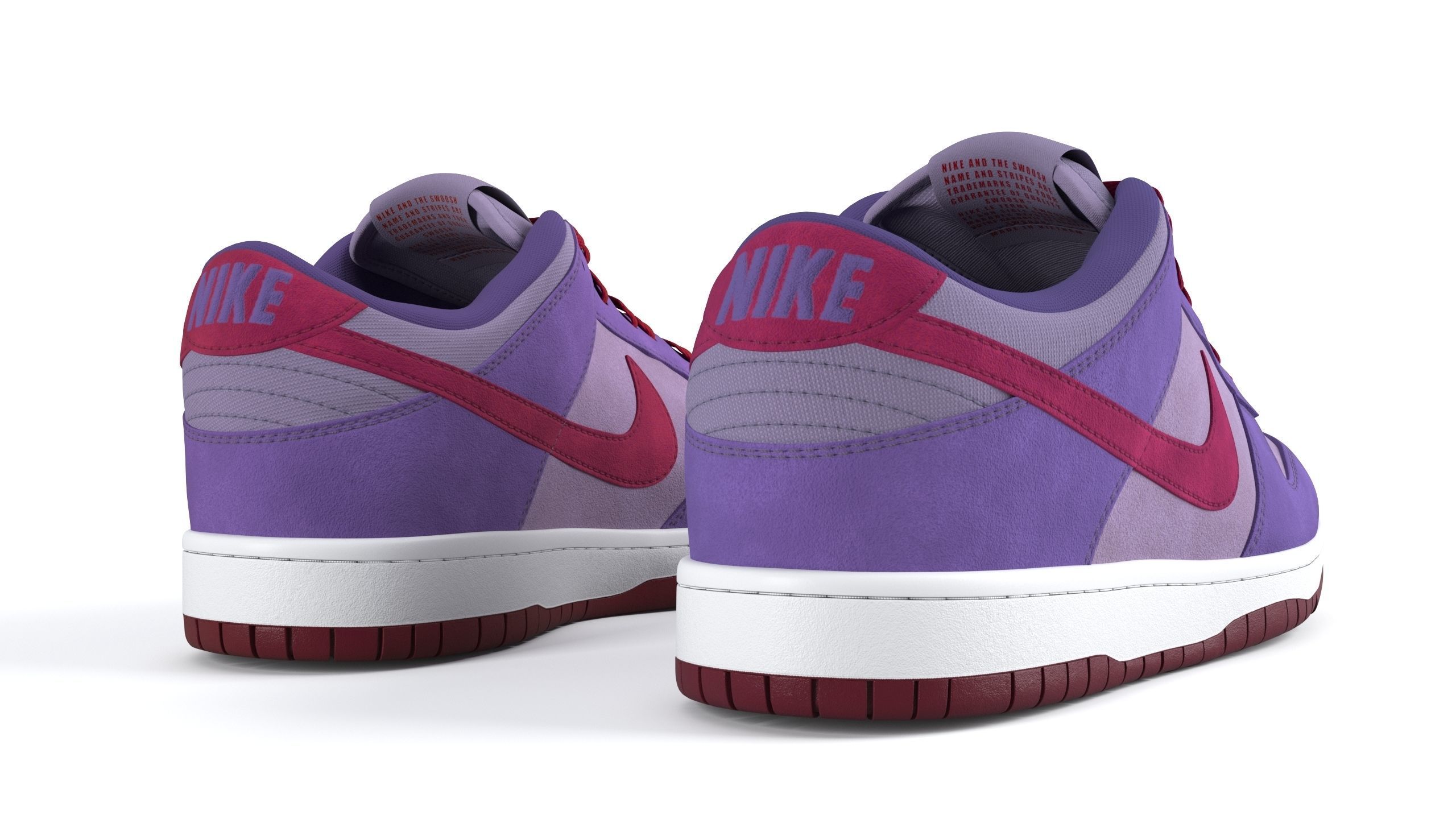 Nike Dunk Low Plum PBR Low-poly 3D model_3