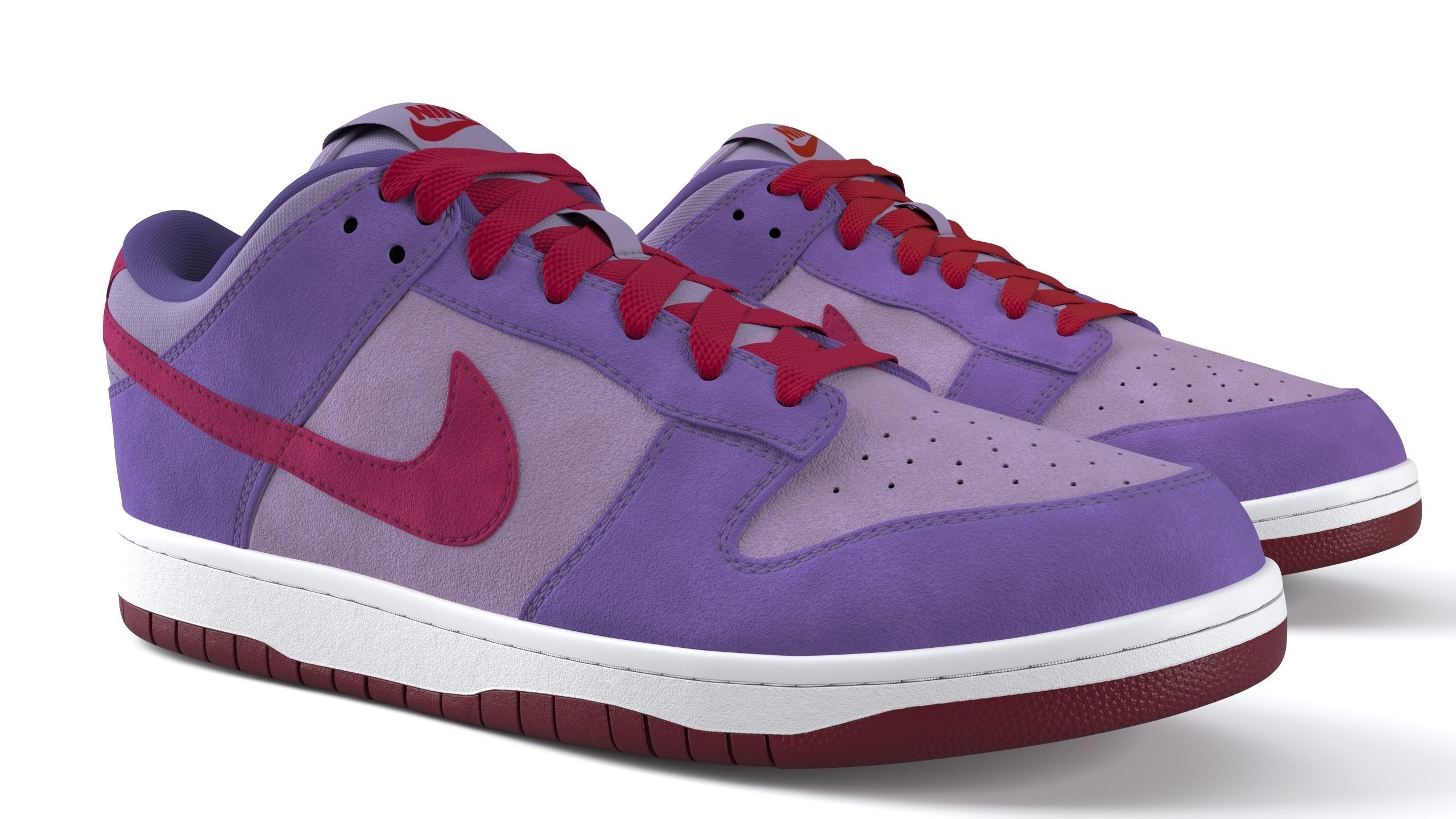 Nike Dunk Low Plum PBR Low-poly 3D model_1