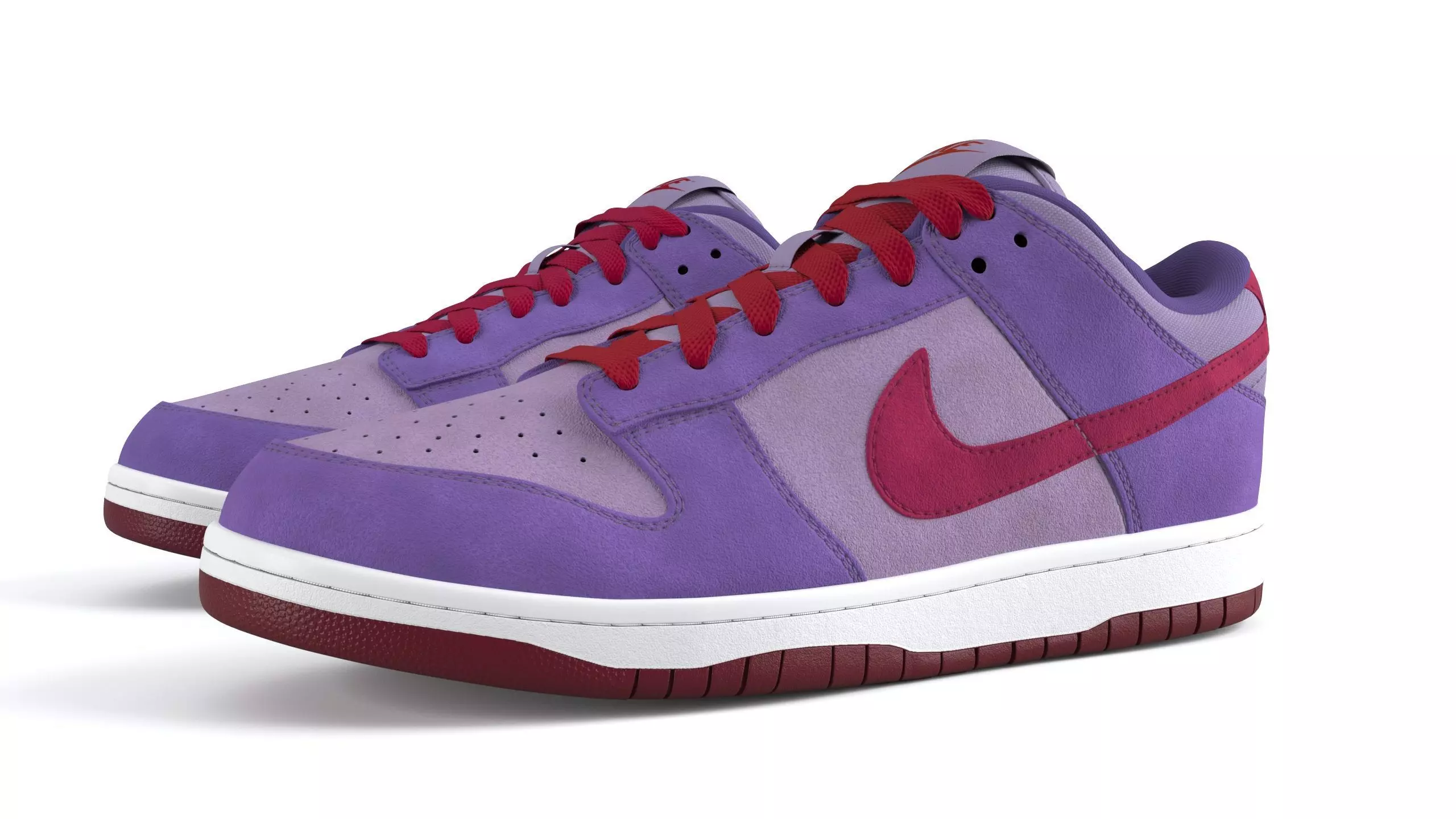 Nike Dunk Low Plum PBR Low-poly 3D model_0