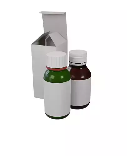 Bottle two bottles of medicine 3D model