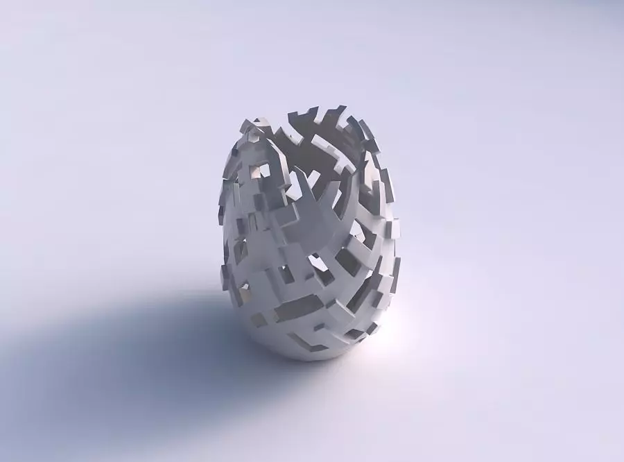 Bowl compressed with cuts and 3D print model