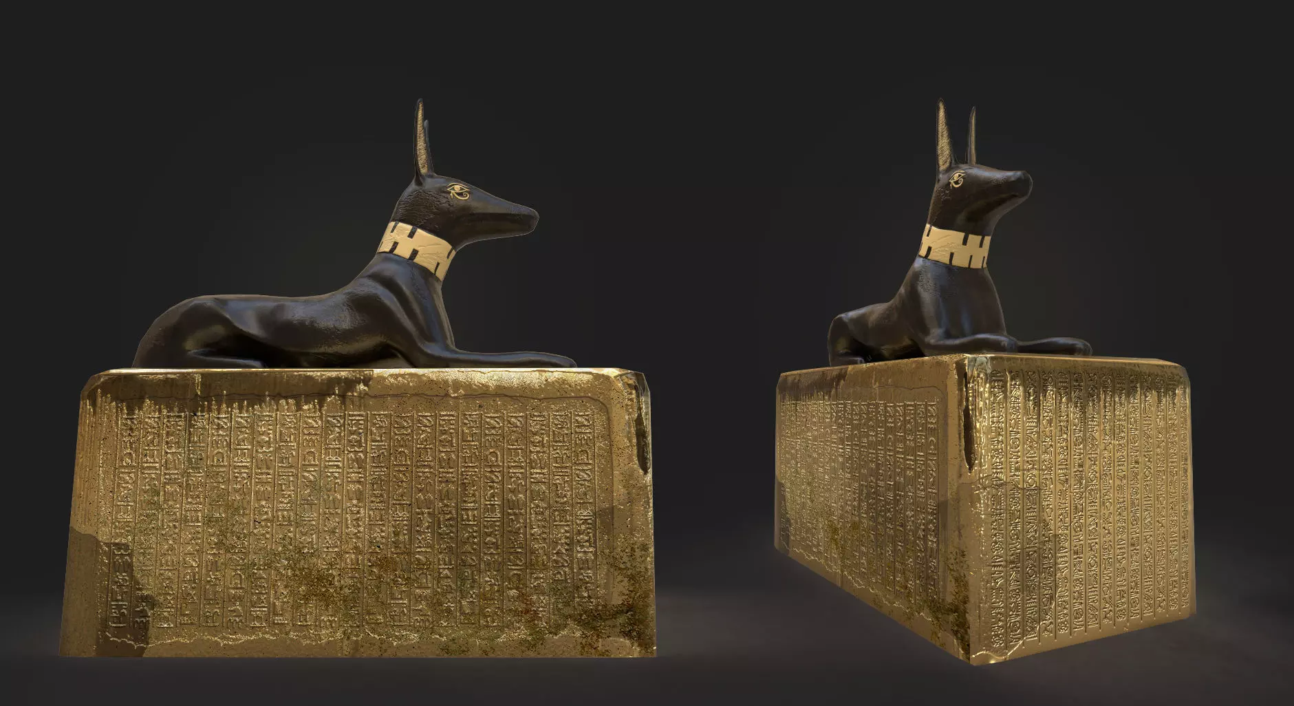 Anubis Statue Low-poly 3D model_0