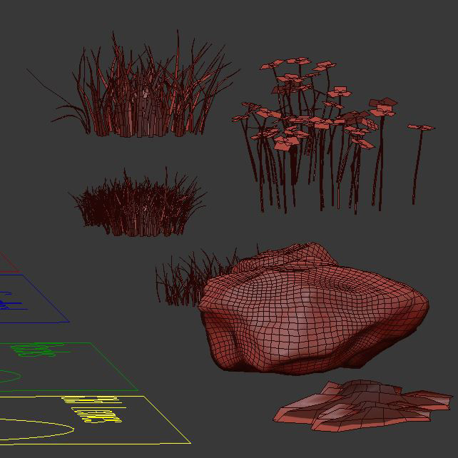 House Grass or Lawns Scene Complete 3D model_9