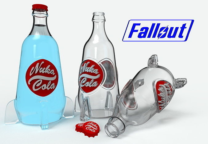 Bottle of Nuka-cola with a cap 3d model for printing 3D print model