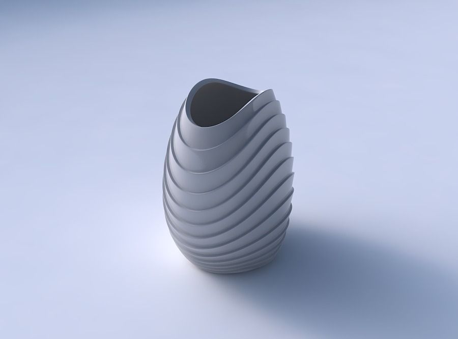 Bowl compressed with horizontal layers 3D print model_3