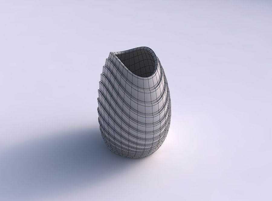 Bowl compressed with horizontal layers 3D print model_5