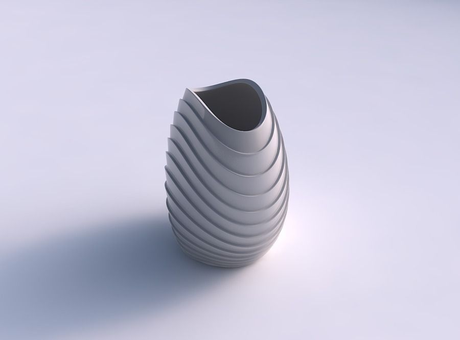 Bowl compressed with horizontal layers 3D print model_0