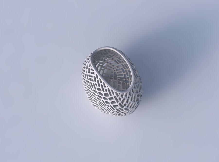 Bowl compressed with lattice tiles 3D print model_2
