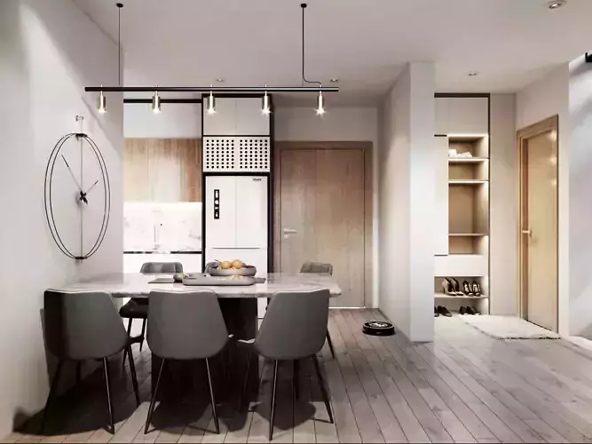 Modern Kitchen  Living Room