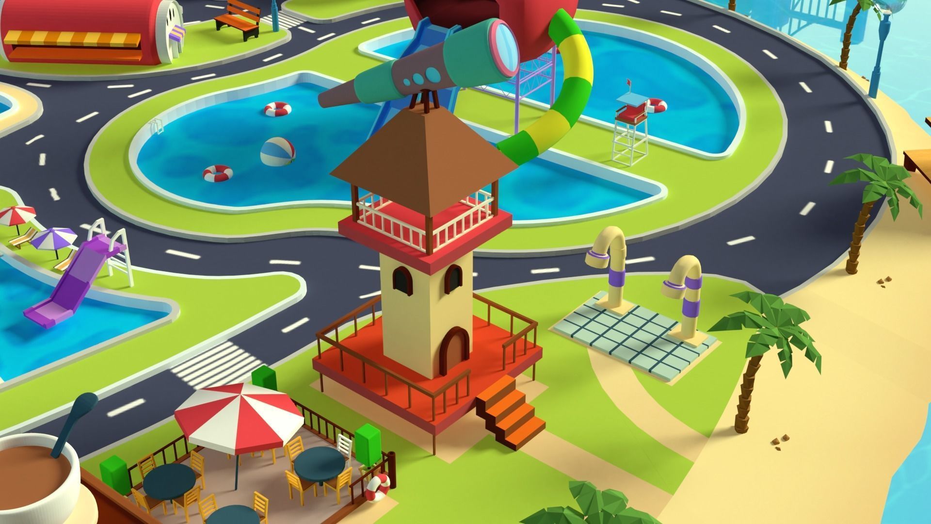 Cartoon island Low poly 3D for Games Low-poly 3D model Low-poly 3D model_5