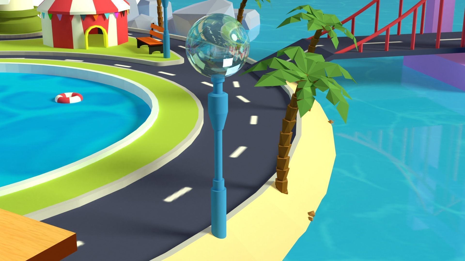 Cartoon island Low poly 3D for Games Low-poly 3D model Low-poly 3D model_6