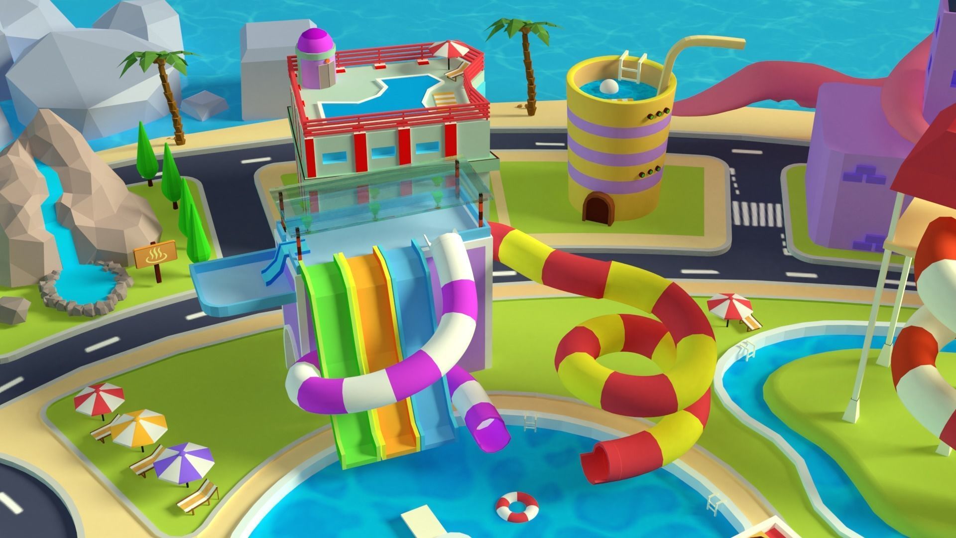 Cartoon island Low poly 3D for Games Low-poly 3D model Low-poly 3D model_3
