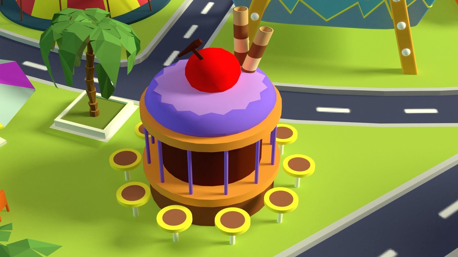 Cartoon island Low poly 3D for Games Low-poly 3D model Low-poly 3D model_4