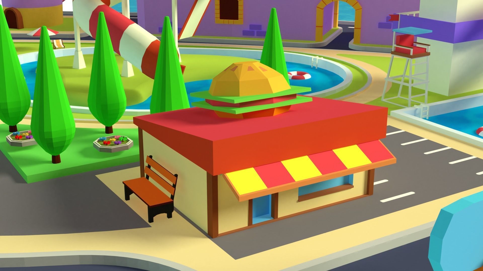 Cartoon island Low poly 3D for Games Low-poly 3D model Low-poly 3D model_7