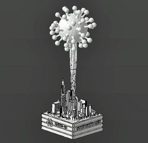 Covid-19 Statuette STAY AT HOME Free 3D print model