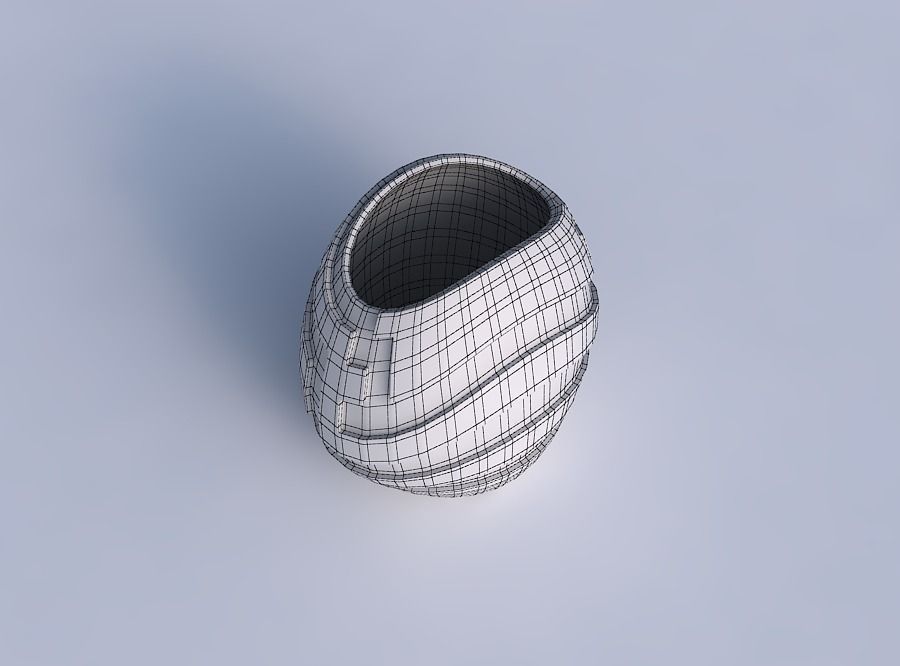 Bowl compressed with sharp ribbons 3D print model_6