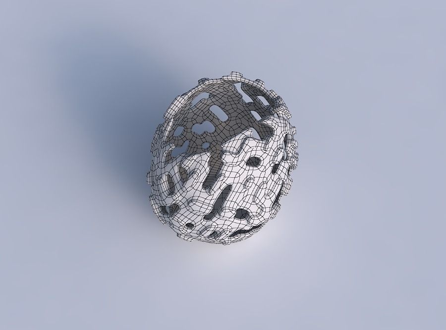 Bowl compressed with smooth cuts and bulges 3D print model_6