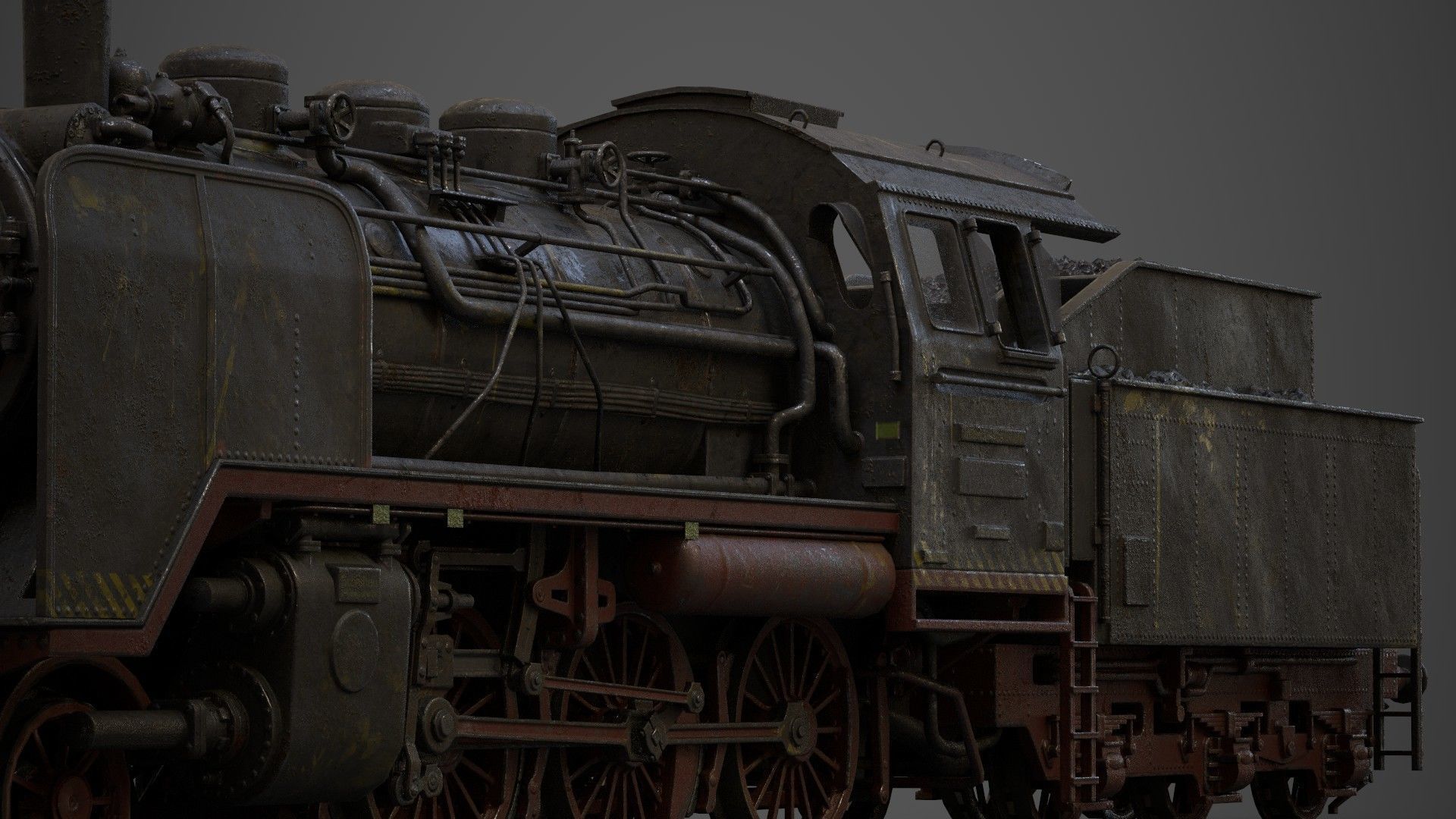  steam-The locomotive  Low-poly 3D model_18