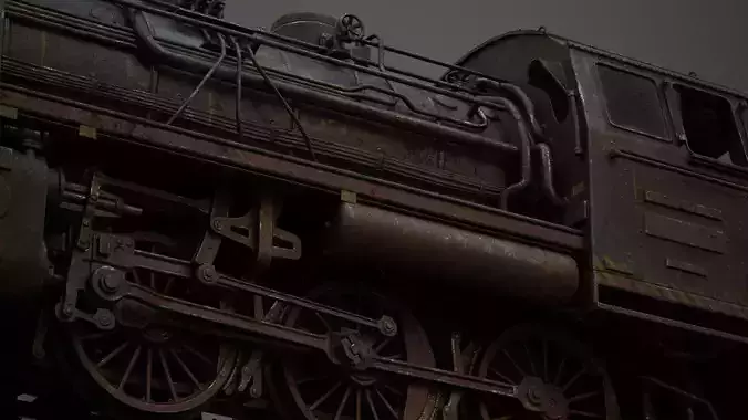  steam-The locomotive  Low-poly 3D model