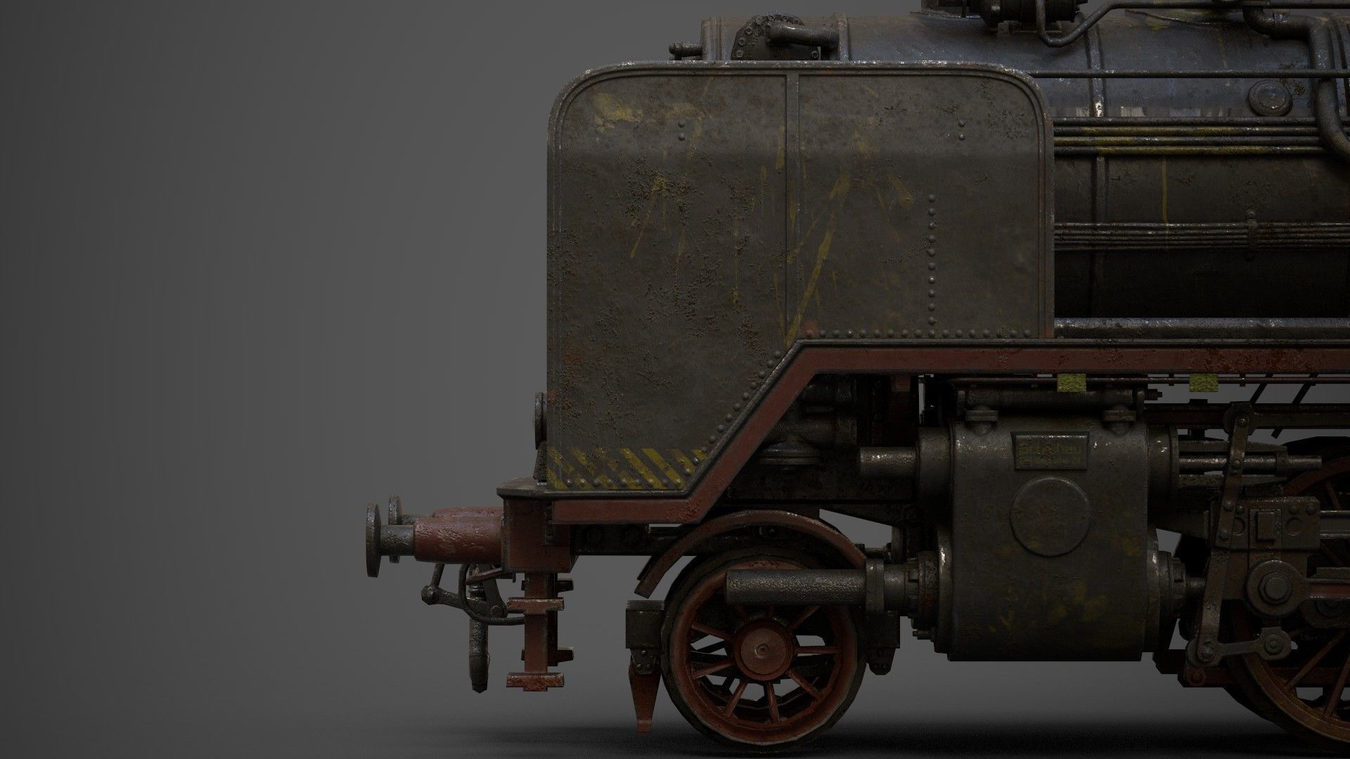  steam-The locomotive  Low-poly 3D model_2