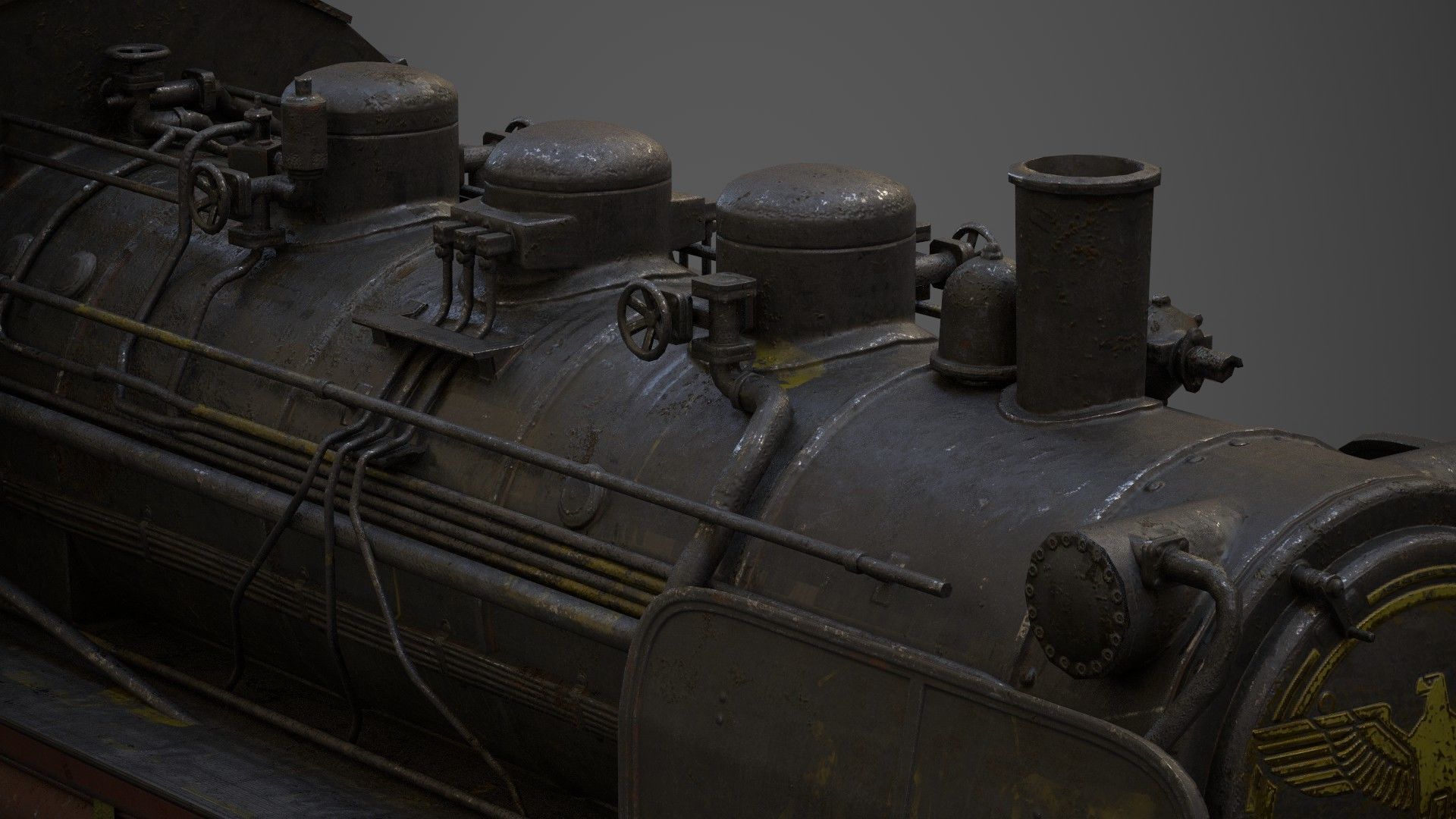  steam-The locomotive  Low-poly 3D model_10
