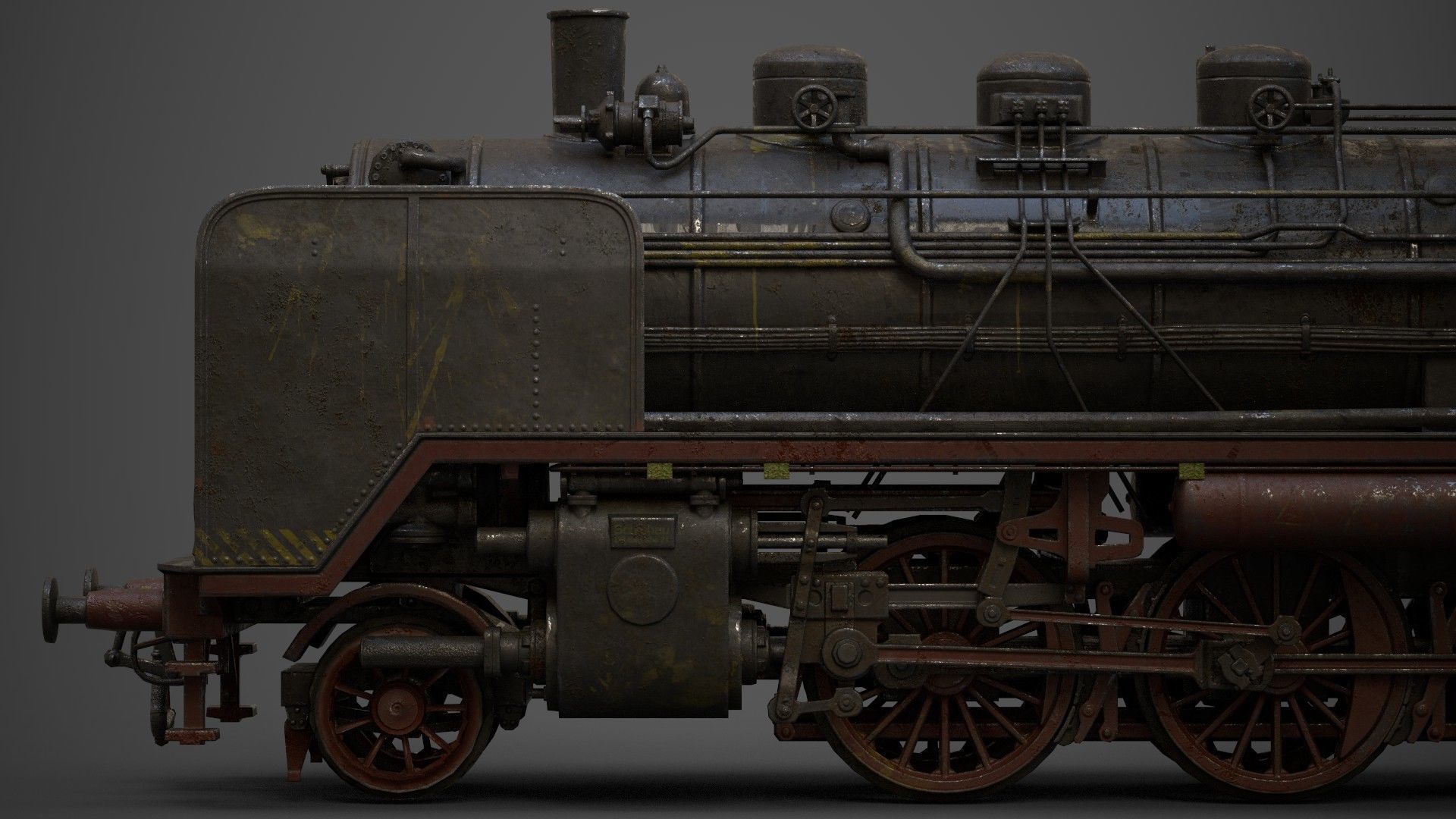  steam-The locomotive  Low-poly 3D model_3